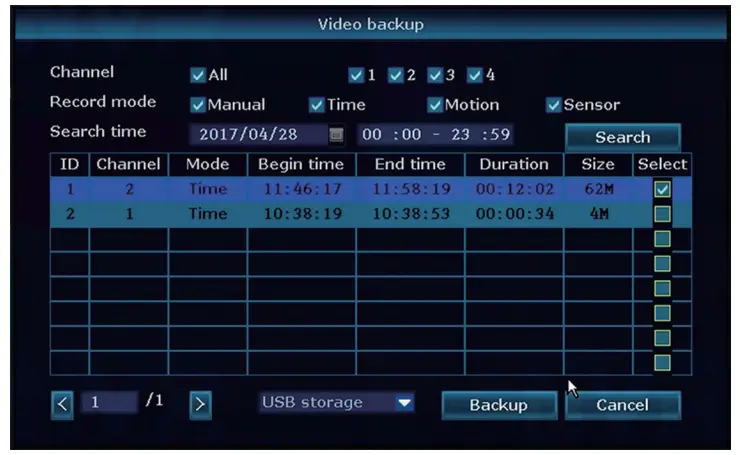 Backup videos Figure 1