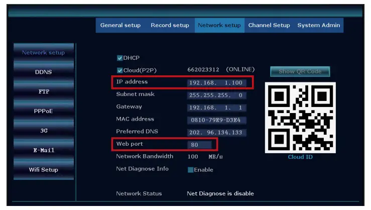 Find the IP address and Web port