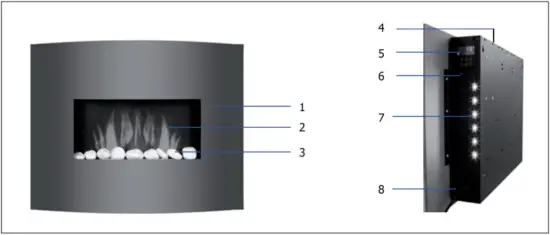 KLARSTEIN 10032999 Curved Copper L and F Fireplace Heater - FIG 2