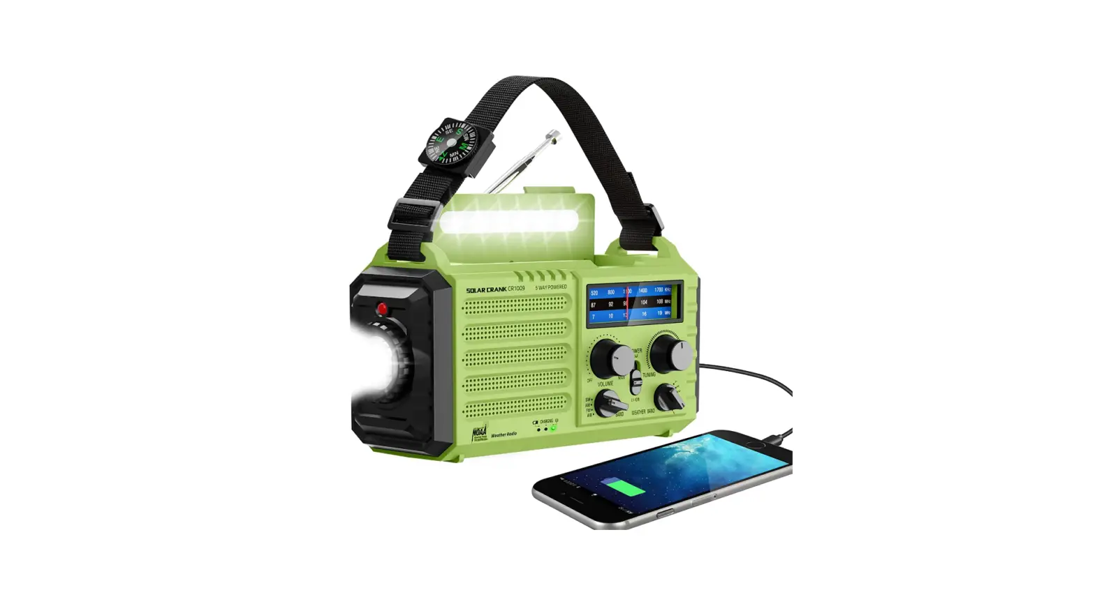 Noaa Weather Radio, Emergency Hand Crank Radio With Solar Charger, Portable Battery-complete Features/user Guide