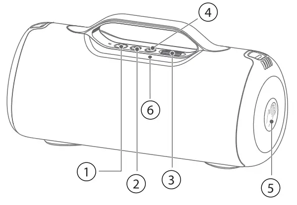 BOOMPODS PHYTHM60 Bluetooth Speaker - controls