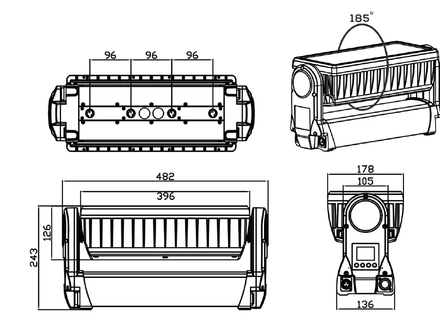 FOS technologies FOS CYCLONE PRO LED Strobe Wash Outdoor Moving Light fig 1
