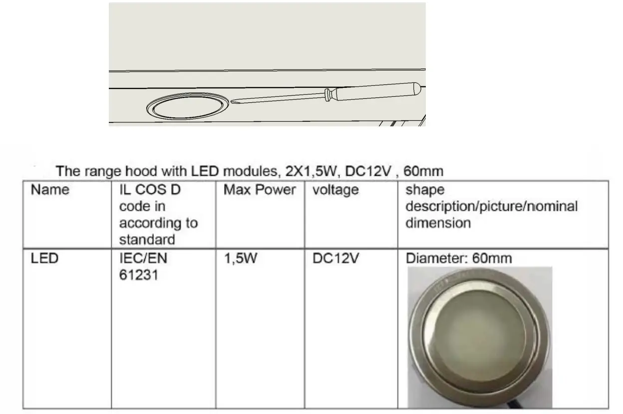 kleenmaid RHSO91 90cm Slide out Rangehood - Changing LEDs