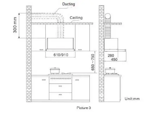 kleenmaid RHSO91 90cm Slide out Rangehood - Figure 3