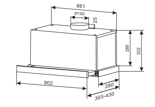 kleenmaid RHSO91 90cm Slide out Rangehood - Specifications