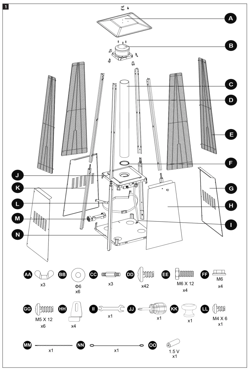 anslut 014465 Gas Patio Heater - fig
