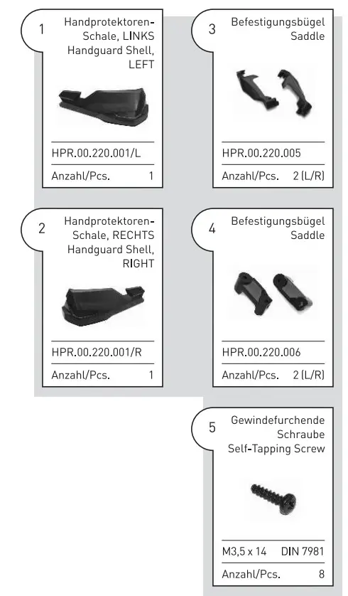 SW-MOTECH HPR.00.220.23400 B Kobra Handguard Mounting Kit - Figure 5