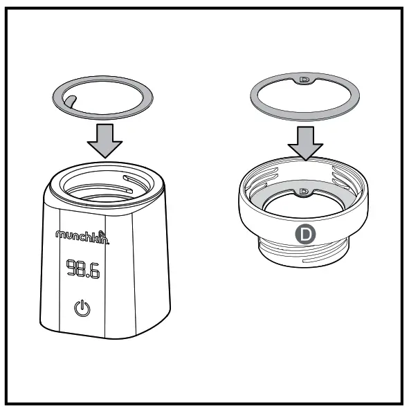 munchkin MKFE0769-01 98 Degree Digital Bottle Warmer - Adapters and Gaskets