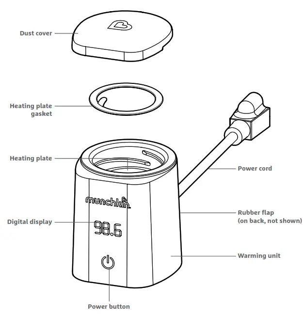 munchkin MKFE0769-01 98 Degree Digital Bottle Warmer - Included Adapters