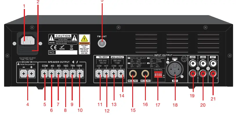 PURE RESONANCE AUDIO MA30BT Mixer Amplifier 3