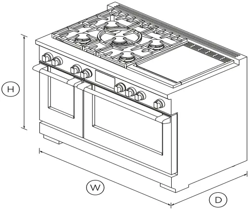 FISHER PAYKEL RDV3-485GD-L Dual Fuel Range B