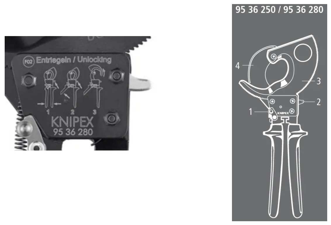 KNIPEX 95 36 250 Cable Cutters - Fig 1