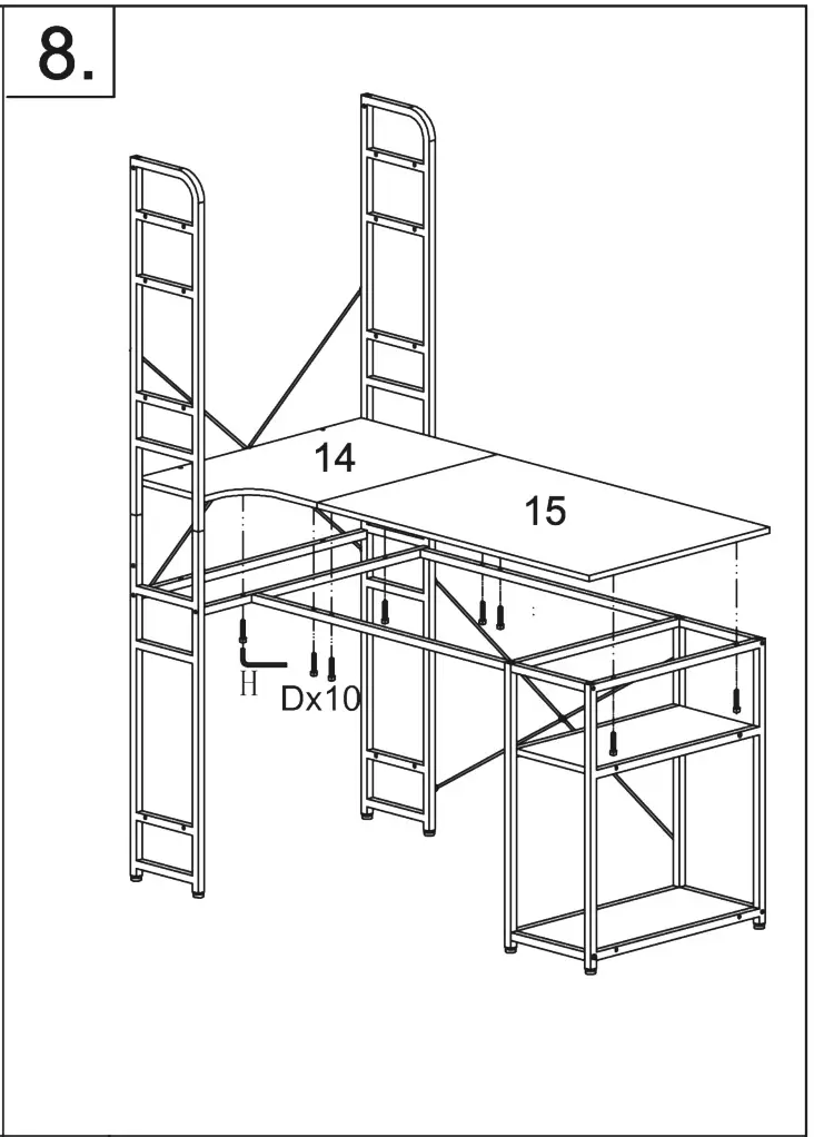 Maincraft D01-CD004 54.3 Inch Retangular Brown MDF Computer Desk for Home Office - figure 8