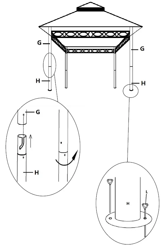 HAMPTON BAY SY21020501A-C 10.5’ X 10.5’ Soft Top Gazebo 14