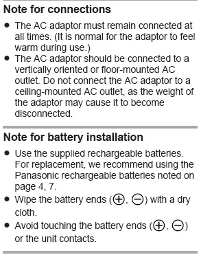 Note when setting up