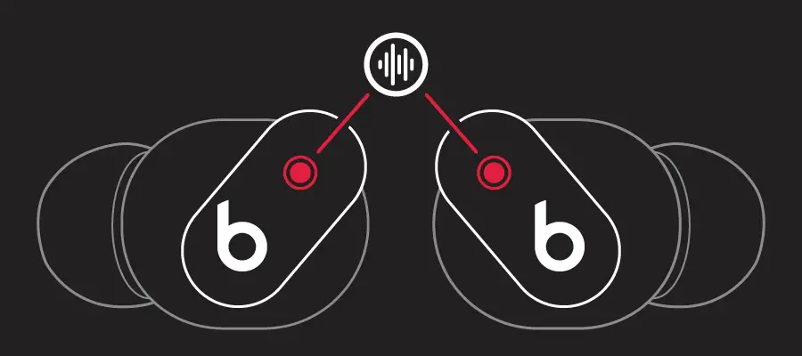 illustration of earbud showing side button