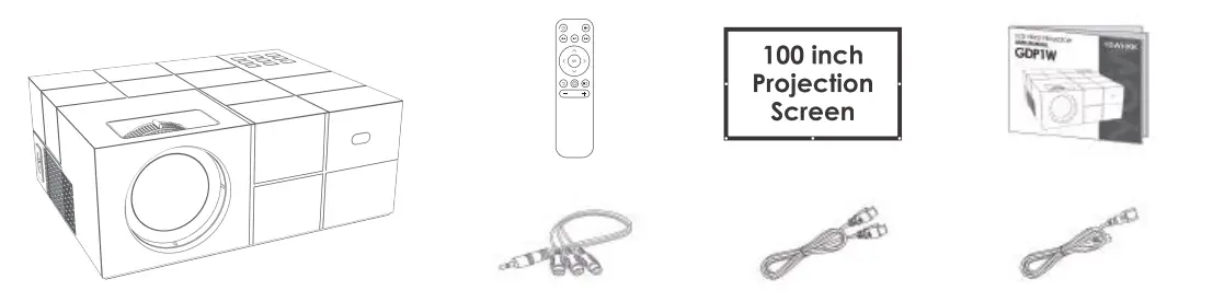 YOWHICK GDP1W Native 1080P 5G WiFi Bluetooth Projector-1