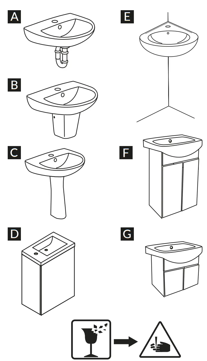 cersanit Crea 40 Furniture Washbasin fig 3