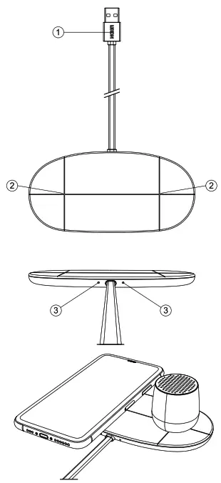 LEXON LD147 Duo Mini Charger dual slim wireless charger