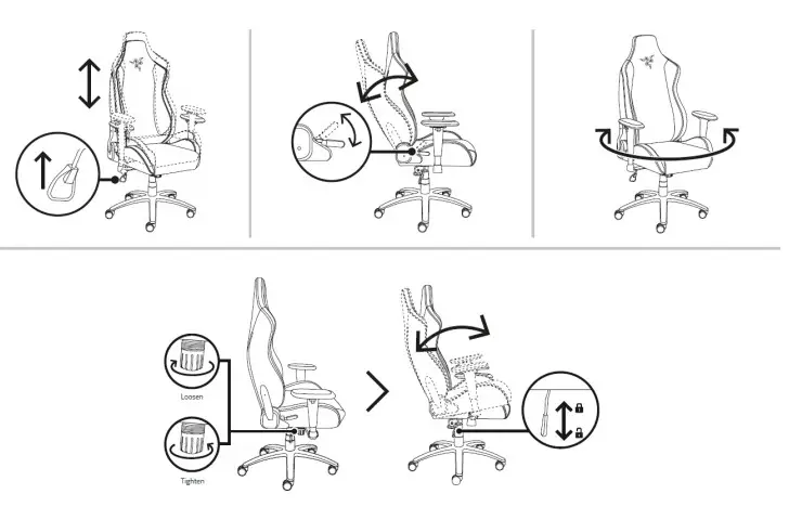 RAZER ISKUR X XL Gaming Chair - USAGE