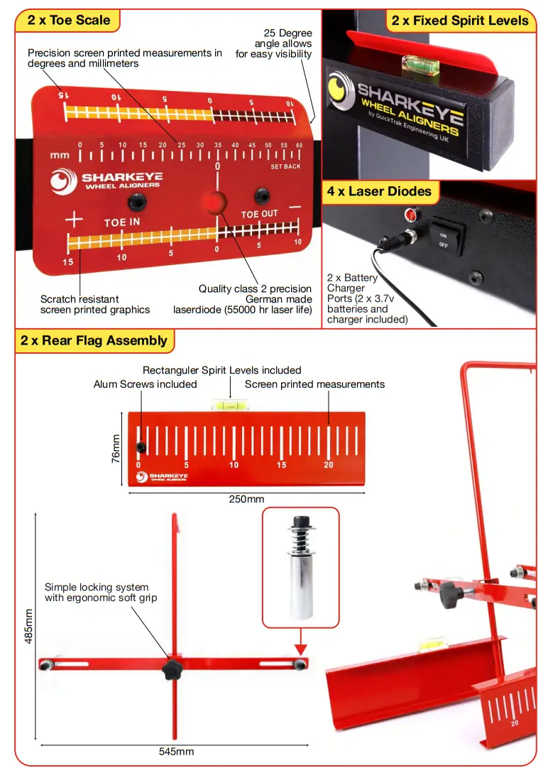 ROLLER RO4WLA Car 4 Wheel Laser Alignment Gauges - Fig1