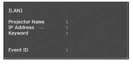 PowerLite EB-720-EB-725W Projector - Press the LAN button on the remote control