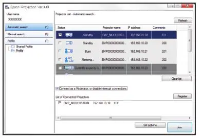 PowerLite EB-720-EB-725W Projector - Select Advanced Connection Mode