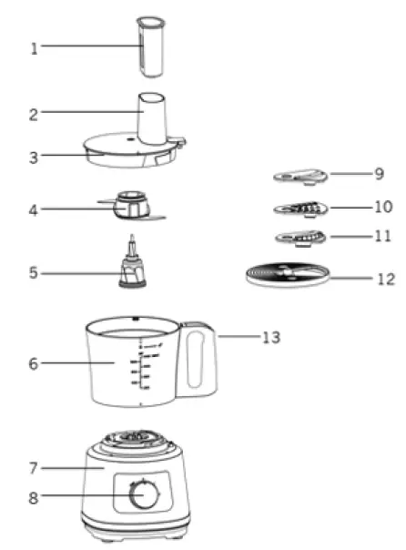 Dawlance-DWFP-5240-W-Food-Processor-User-Manual-FIG-1