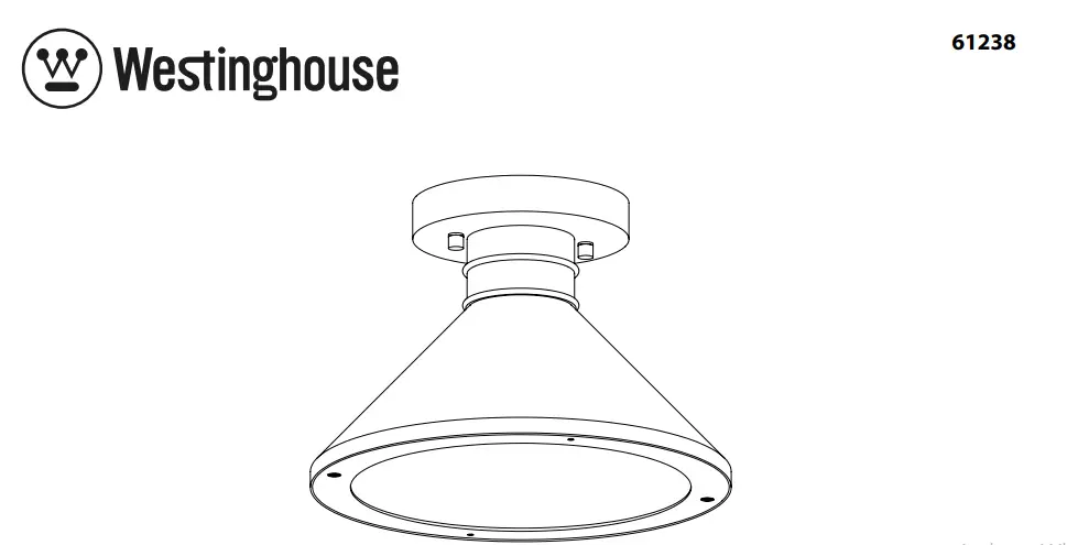 Westinghouse 61238 Walter 28cm One Light Ceiling Fixture Instruction Manual