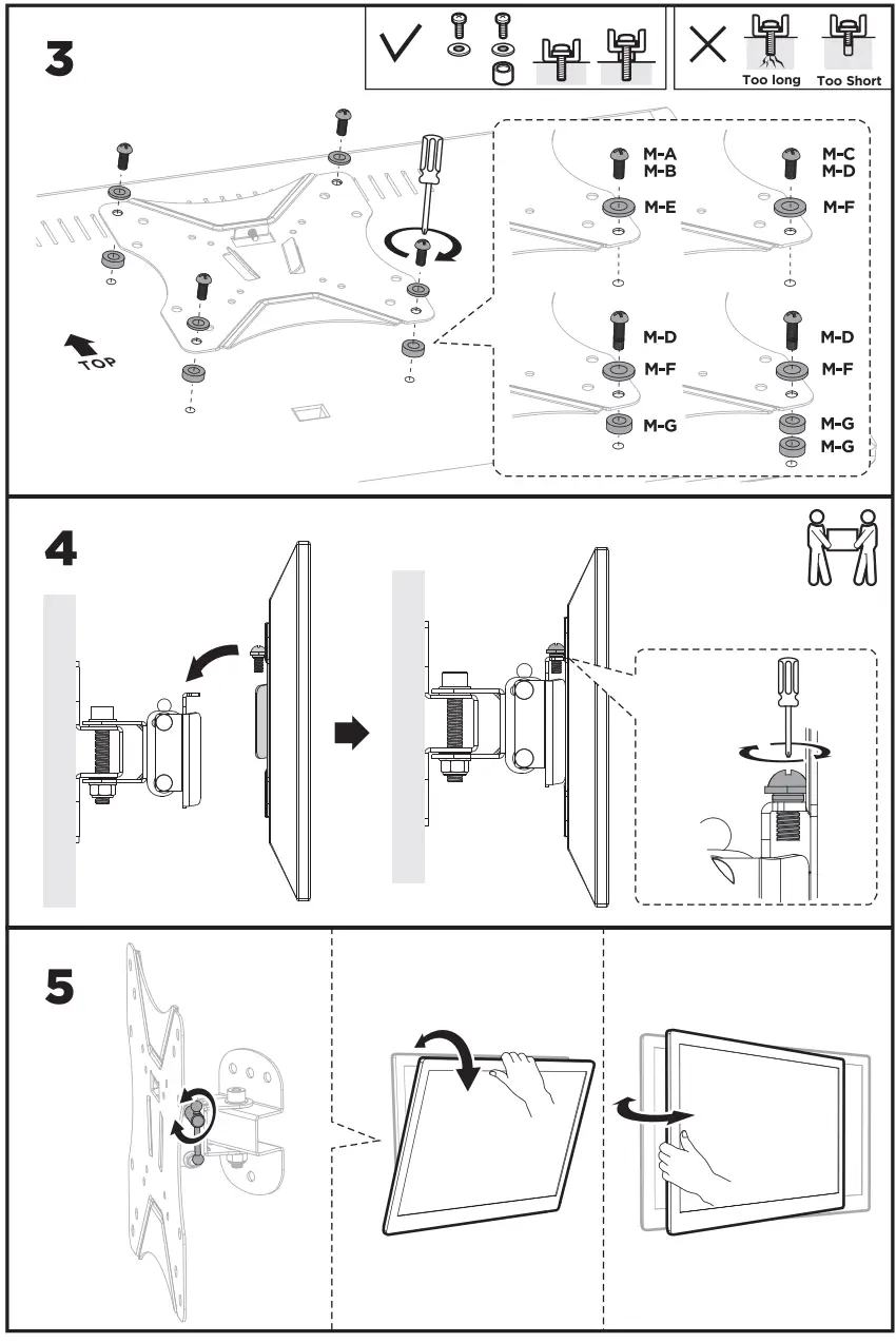 MONOPRICE 43214 Full-Motion Pivot TV Wall Mount Bracket - fig 2