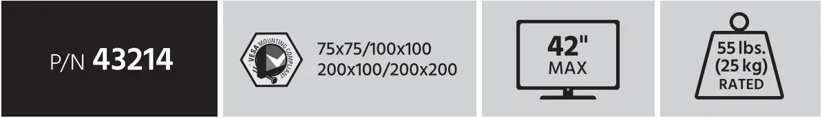 MONOPRICE 43214 Full-Motion Pivot TV Wall Mount Bracket - icon