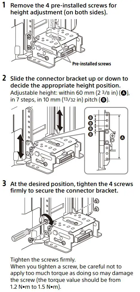 SONY XAV-AX8150 AV Receiver Instruction Manual - Adjusting the height of the display position