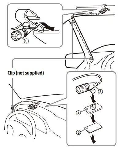 SONY XAV-AX8150 AV Receiver Instruction Manual - Installing the microphone