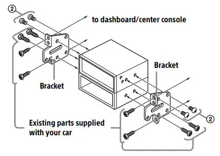 SONY XAV-AX8150 AV Receiver Instruction Manual - Using the mounting brackets supplied