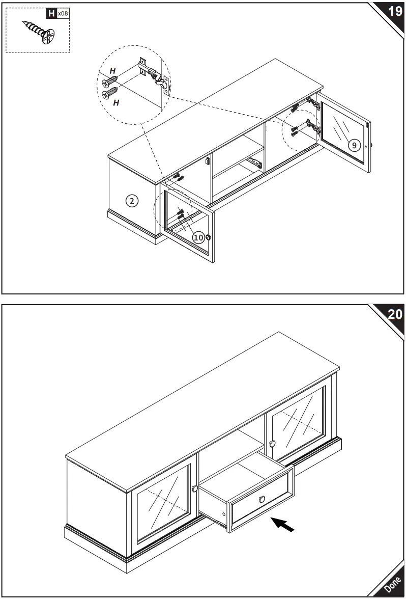 HOMCOM 839 223 Modern TV Stand Cabinet for TV - fig 19