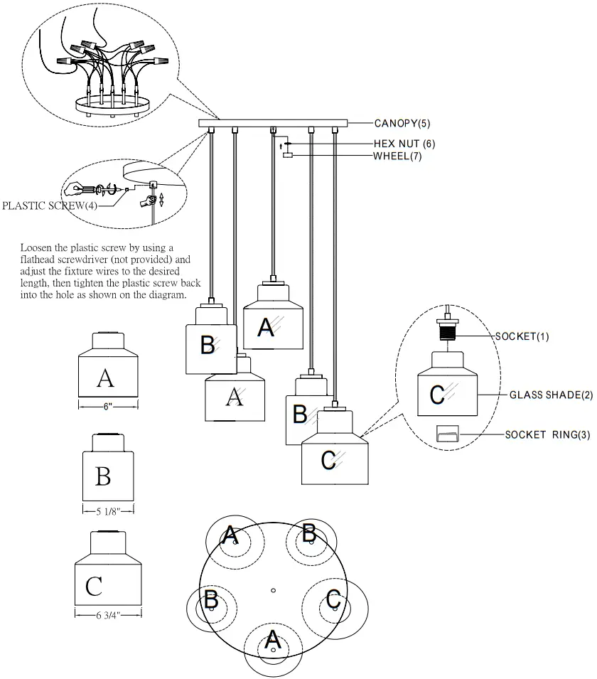 MERIDIAN M10091MBK 5 Light Matte Black Chandelier - Figure