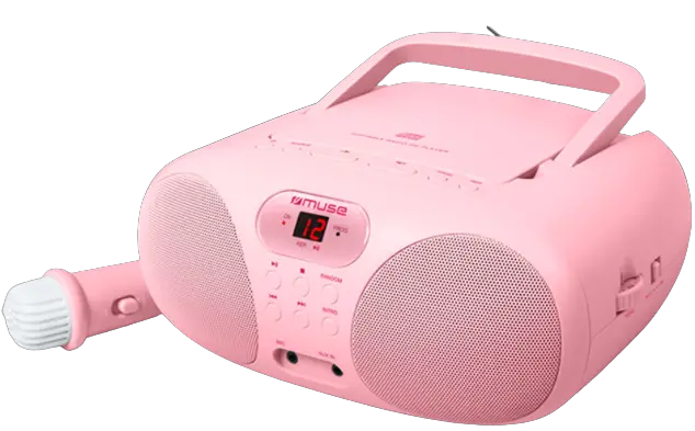 MUSE MD-203 KP Boombox with Radio/CD Player and Microphone Child Pink
