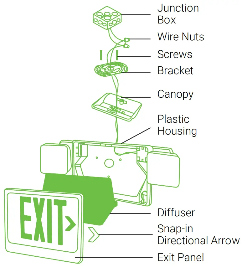 SUNCO LIGHTING EX_2HFL-RED-6PK EXIT LED Sign - Fig 9