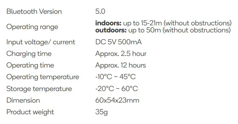 kogan KABTAADAPTA Bluetooth Audio Adapter - SPECIFICATIONS