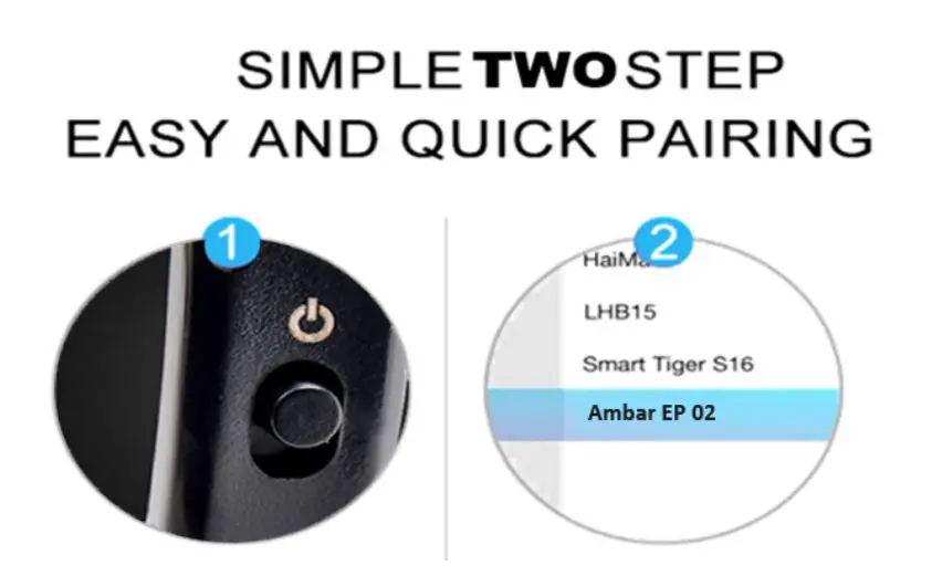 Amber EP02 Bluetooth Headset - Simple two step easy and quick pairing