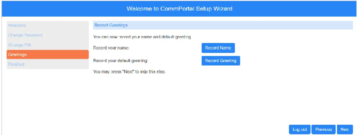 RECORD YOUR NAME AND DEFAULT GREETING