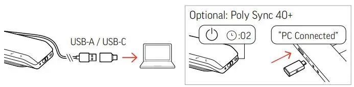 poly 40 Series Bluetooth and Corded USB Speakerphone User Guide - COMPUTER SETUP