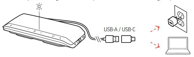 poly 40 Series Bluetooth and Corded USB Speakerphone User Guide - FIRST-TIME USE