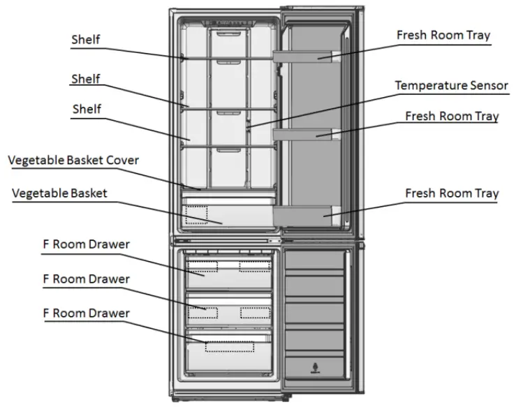 CANDY HD-359RWEN 271L Bottom Mounted Refrigerator Freezer - OVERVIEW2