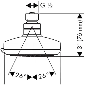 hansgrohe-04071005-Croma-E-100-3-Jet-Shower-Head-Croma-E-100-3-Jet