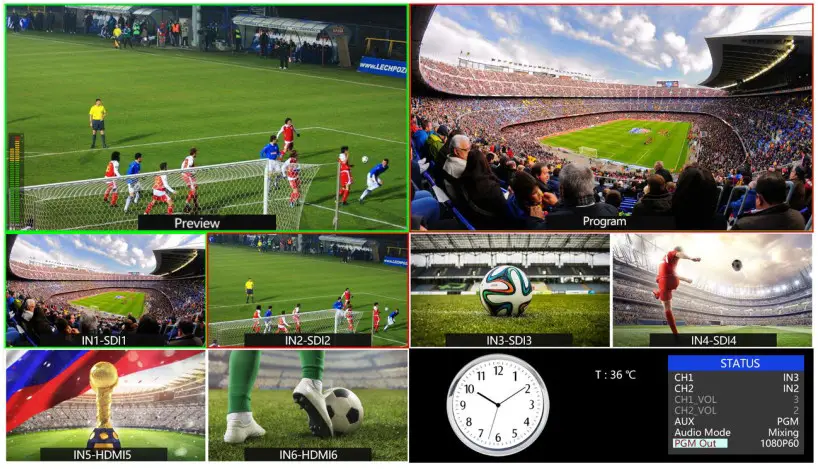 BZBGEAR BG-MFVS61-G2 6-Inch 3G-SDI and HDMI Video Mixer-Channel Selection