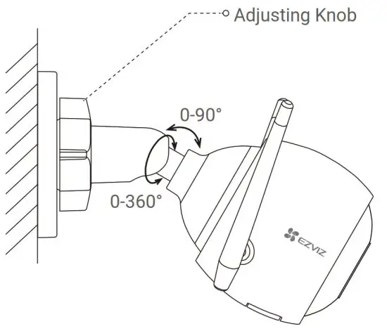 EZVIZ Scan the QR Code with App -Adjusting Knob