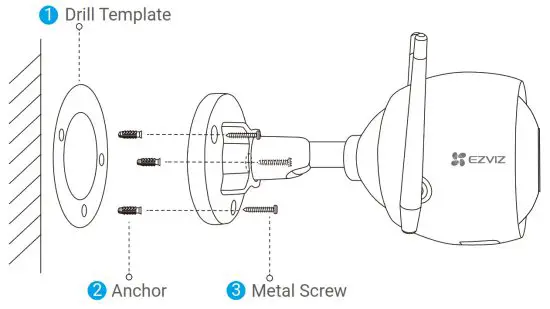 EZVIZ Scan the QR Code with App -Drill Template