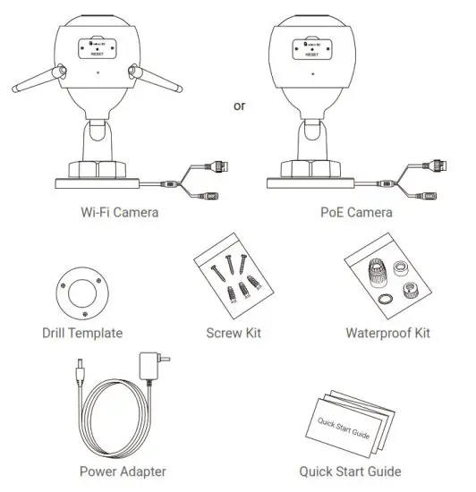EZVIZ Scan the QR Code with App - Package Contents