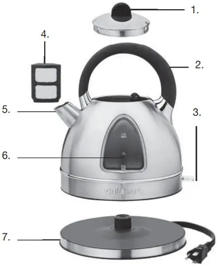 Cuisinart DK 17 Cordless Electric Kettle - FEATURES